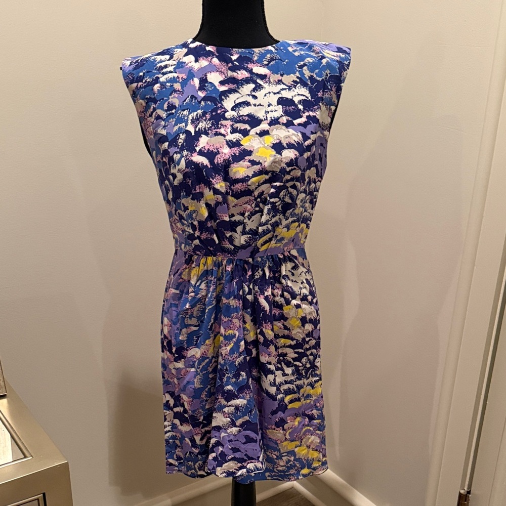 Tibi Abstract Blue and Purple Women's Dress